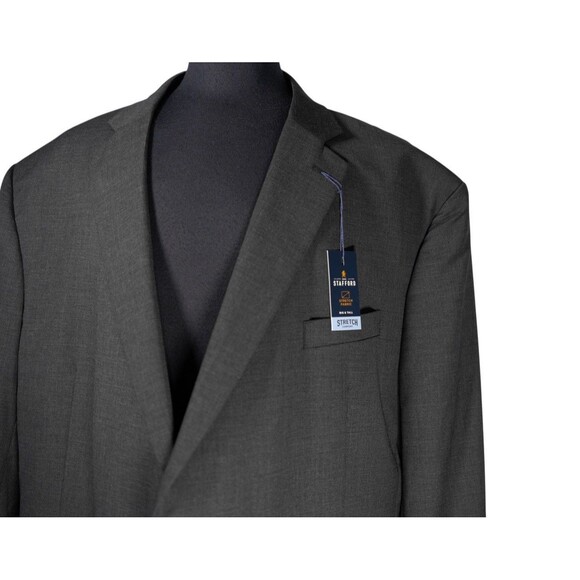 Stafford Mens 56R Gray Hopsack Blazer Sport Coat Jacket Big & Tall Stretch NWT - Picture 8 of 12